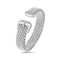 Silver & Diamond Popcorn Cuff Buckle Bangle