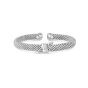 Silver & Diamond Popcorn Knot Cuff Bangle