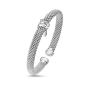 Silver & Diamond Popcorn Knot Cuff Bangle