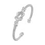 Silver & Diamond Cable Knot Bangle