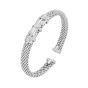 Silver & Diamond Prosecco Deco Feather Bangle