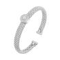 Silver & Diamond Prosecco Deco Pearl Bangle