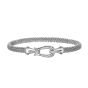 Thin Silver Prosecco Horsebit Bracelet With Diamonds
