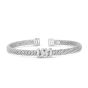 Sterling Silver Cuff Stationed Bangle