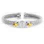 Yellow Quartz & Dia Prosecco Fleur Bangle