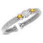 Yellow Quartz & Dia Prosecco Fleur Bangle