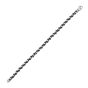 Silver Black Leather Box Link Bracelet