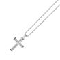 Silver Men's Woven Cross Necklace