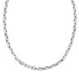 Silver Textured Rectangle Link Necklace