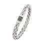 Silver Black Sapphire Woven Palmier Bracelet