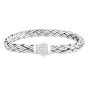 Silver White Sapphire Woven Palmier Bracelet