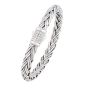 Silver White Sapphire Woven Palmier Bracelet