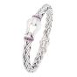 Silver Rhodolite Woven Palmier Hook Bracelet