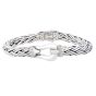 Silver White Sapphire Woven Palmier Hook Bracelet