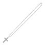 Silver Men's Large Black Spinel Cross Necklace
