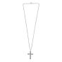 Silver Men's Large Black Spinel Cross Necklace
