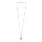 Silver Men's Mini Black Spinel Tag Necklace