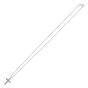 Silver Men's Mini Black Spinel Cross Necklace