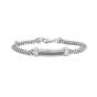 Silver & Black Spinel Men's ID Box Link Bracelet