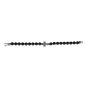 Men's Silver Cross & Onyx Bead Bracelet