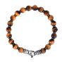 Men's Silver & Tiger's Eye Bead Bracelet