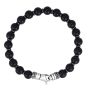 Men's Silver & Onyx Bead Bracelet
