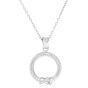 Sterling Silver Italian Cable Diamond Accent Filo Circle Pendant