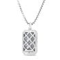 Men's Silver Sapphire Tag Necklace