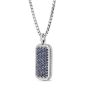Men's Silver Sapphire Tag Necklace