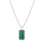 Men's Silver Malachite Tag Necklace