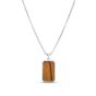 Men's Silver Tiger's Eye Tag Necklace
