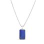 Men's Silver Lapis Tag Necklace