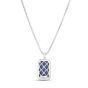 Men's Silver Lapis Tag Necklace