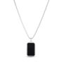 Men's Silver Onyx Tag Necklace