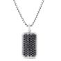 Men's Silver Black Spinel Tag Necklace
