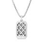 Men's Silver Black Spinel Tag Necklace