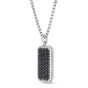 Men's Silver Black Spinel Tag Necklace