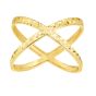 14K Gold Diamond Cut CrissCross Ring