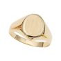 14K Gold Oval Satin Signet Ring