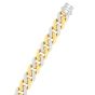 14K Gold 11.5mm Alternating White Pave Lite Miami Cuban 