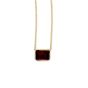 14K Gold Emerald Cut Garnet Necklace