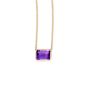 14K Gold Emerald Cut Amethyst Necklace