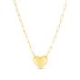 14K Puffed Heart Paperclip Necklace