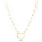 14K Heart Carabiner Paperclip Necklace