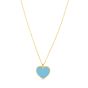 14K Gold Turquoise Paste Heart Necklace