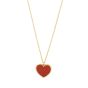 14K Gold Red Cornelia Heart Necklace