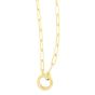 14K Gold 3.2mm Charm Clasp Paperclip Necklace