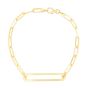 14K Paperclip Curved Open Bar Chain