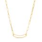 14K Paperclip Curved Open Bar Chain