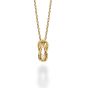 14K Gold Italian Cable L'Infinito Diamond Knot Pendant